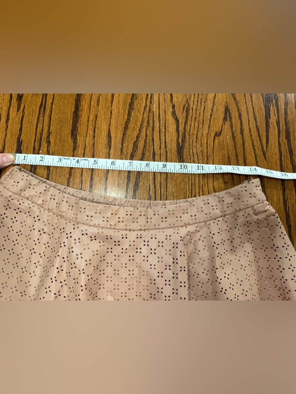 Anthropologie Sunday in Brooklyn Eyelet Mini Swing Skirt Sz 8 Blush Pink/Beige - Picture 11 of 16